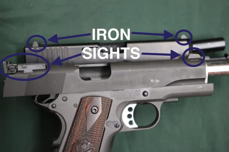 pistol iron sights